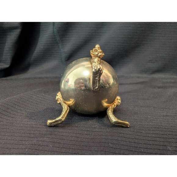 Vtg Footed Metal Pill Box Saccharin Serving Dish - Base Only No Lid - Egg Cup? - Picture 4 of 7